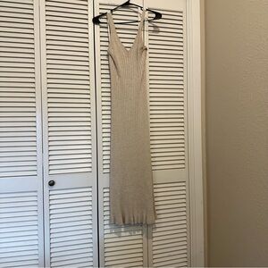 Significant Other Rib Knit Metallic Midi Dress